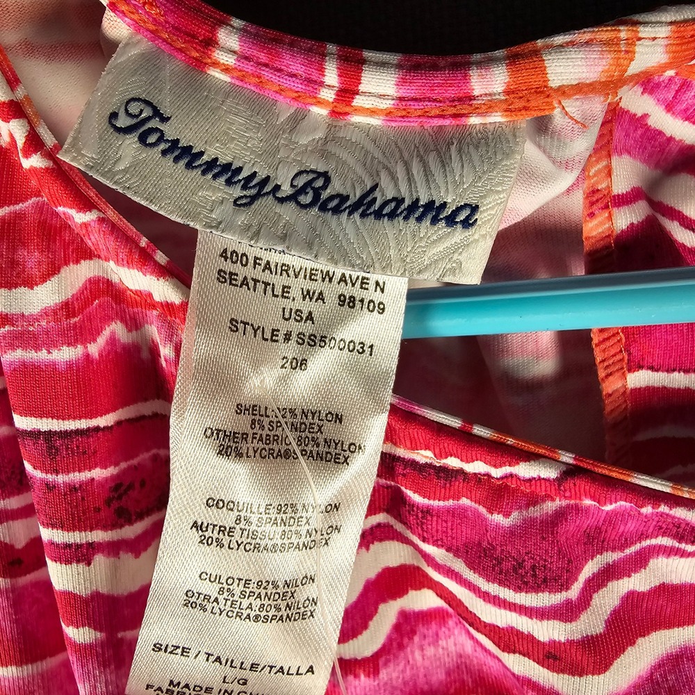 Tommy Bahama  Rainbow Hi Neck Spa Dress L Paradise Coral Pink Orange SS500031 - Picture 3 of 7